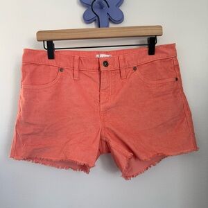Carve Designs 8 Ouha Shorts Coral Orange Organic Cotton Corduroy Cut Off Summer